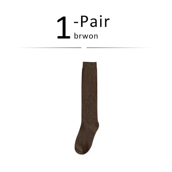 Women's Organic Cotton Thigh High Knee Socks – Solid Colour Long Socks - lily supply