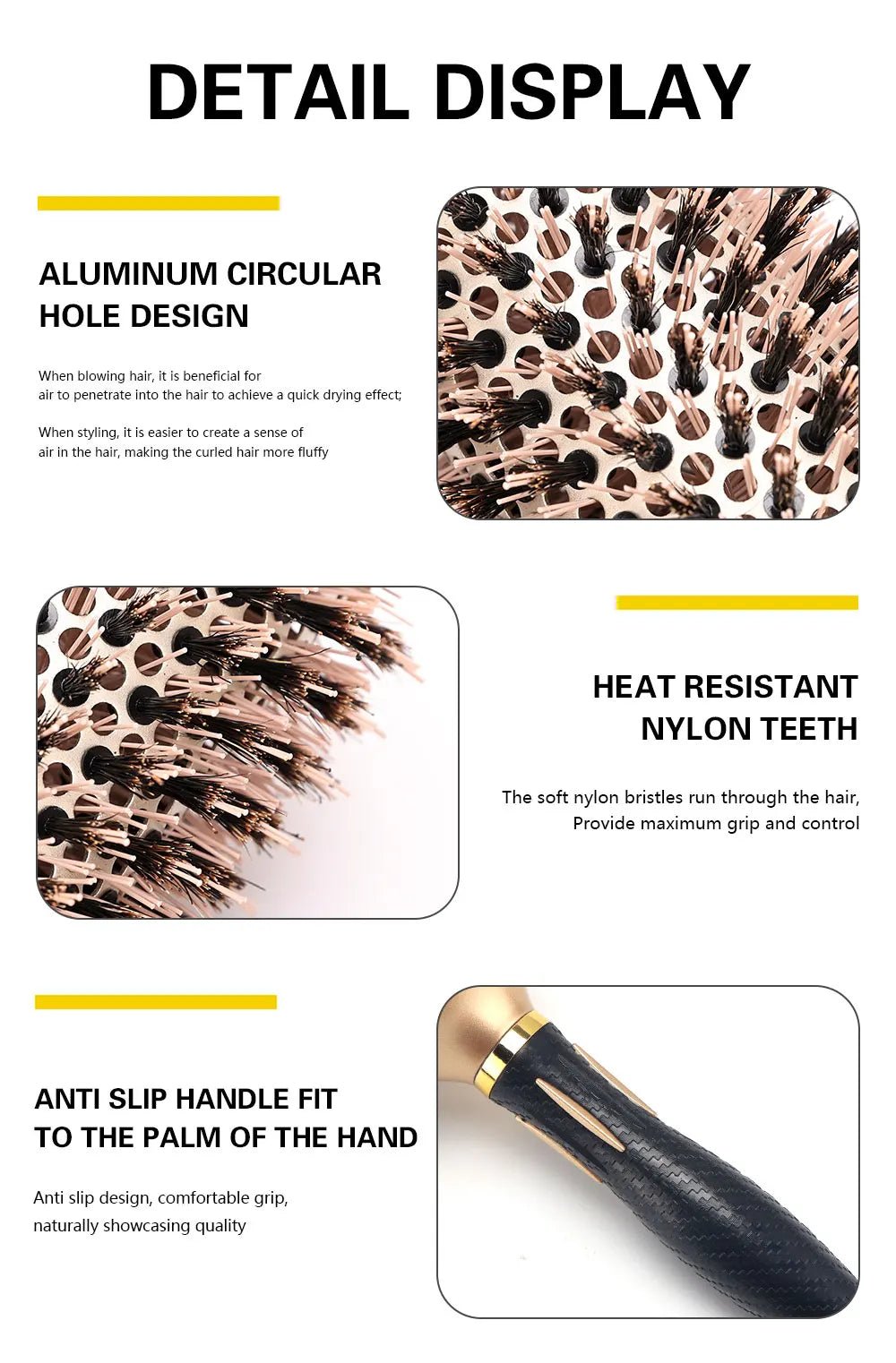 Anti - Static Salon Curling Styling Barber Comb - Wet Curly Hair Brush - lily supply