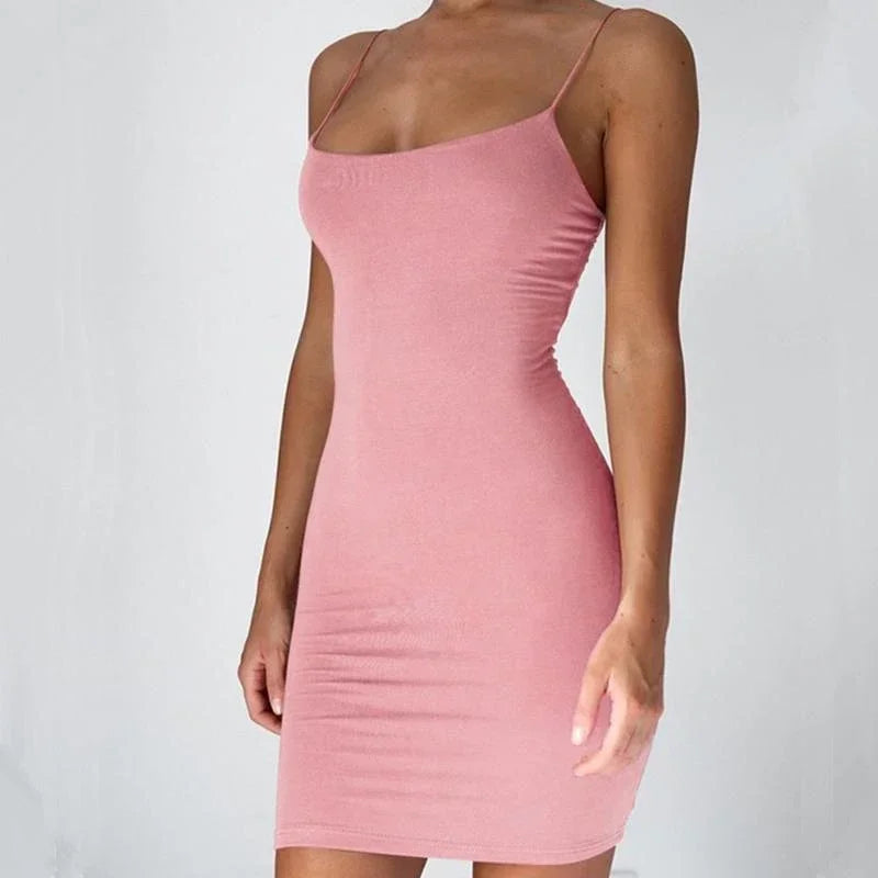 Women's Spaghetti Strap Bodycon Mini Dress