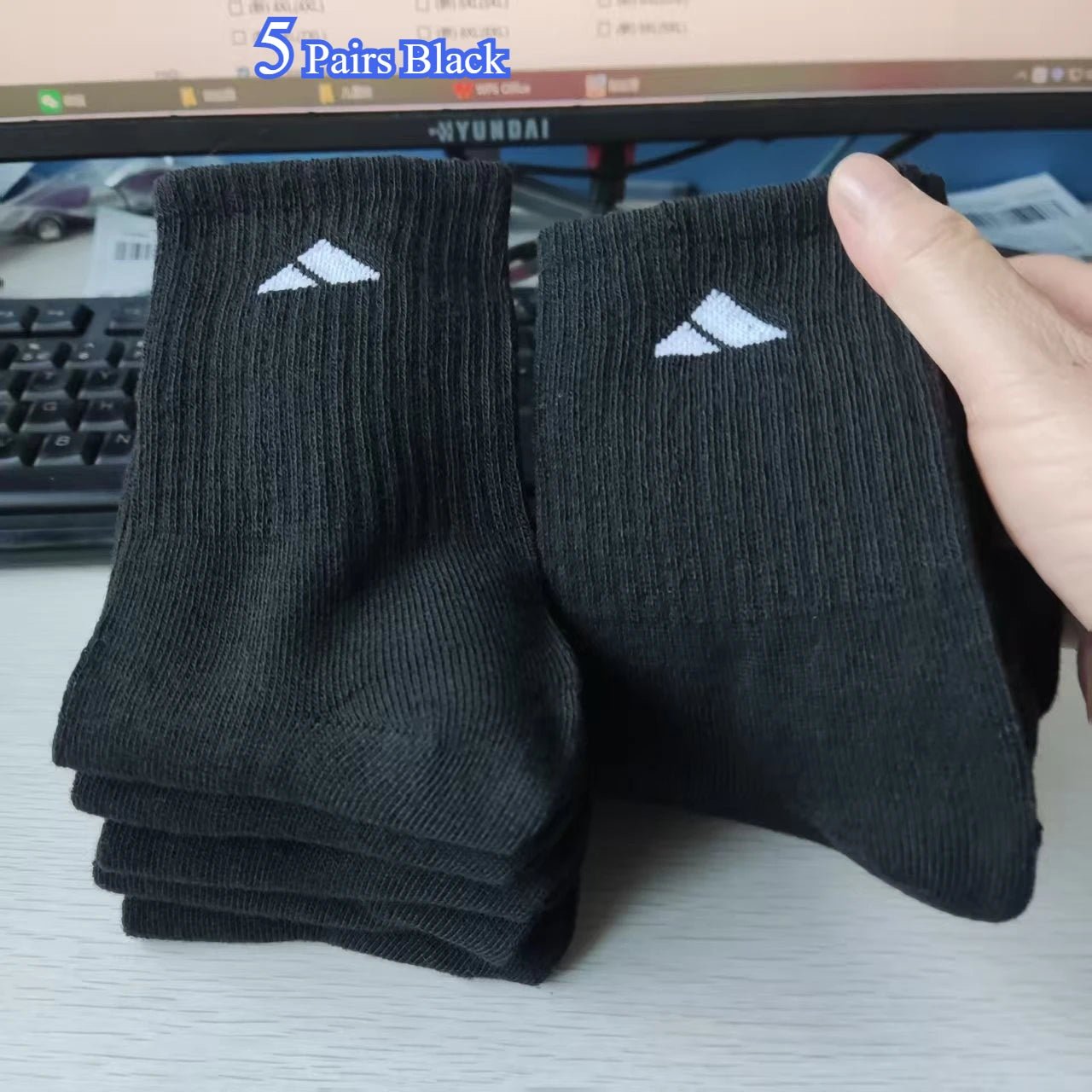 Men & Women Solid Colour Socks - 5/10 Pairs Antibacterial Breathable Comfortable - lily supply