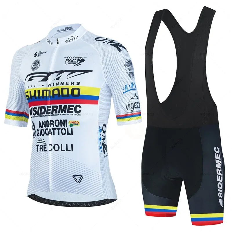Men's Cycling Jersey & 19D Bib Set – Short Maillot Culotte Road Kit - lily supply