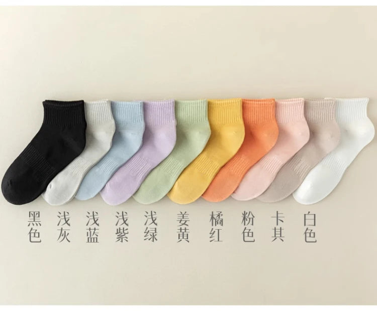 Women's 100% Cotton Short Sports Socks - 6 Pairs Breathable Mesh Low Top
