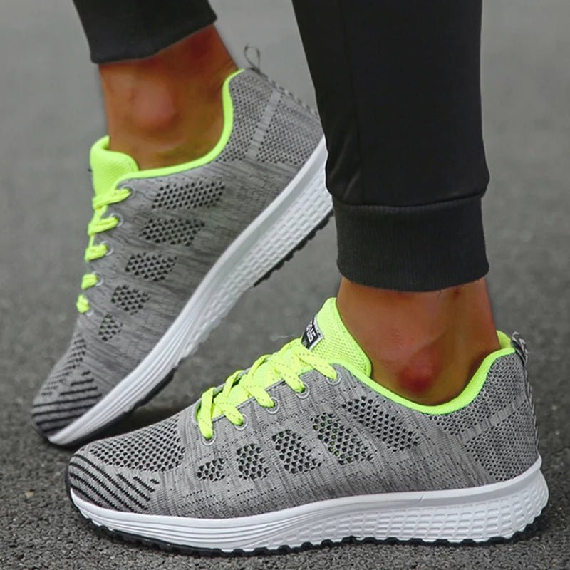 Women's Sneaker 2025 New Fashion Breathable Trainers Comfortable Sneakers Mesh Fabric Lace Up Women's Tennis Shoes For Women - lily supply