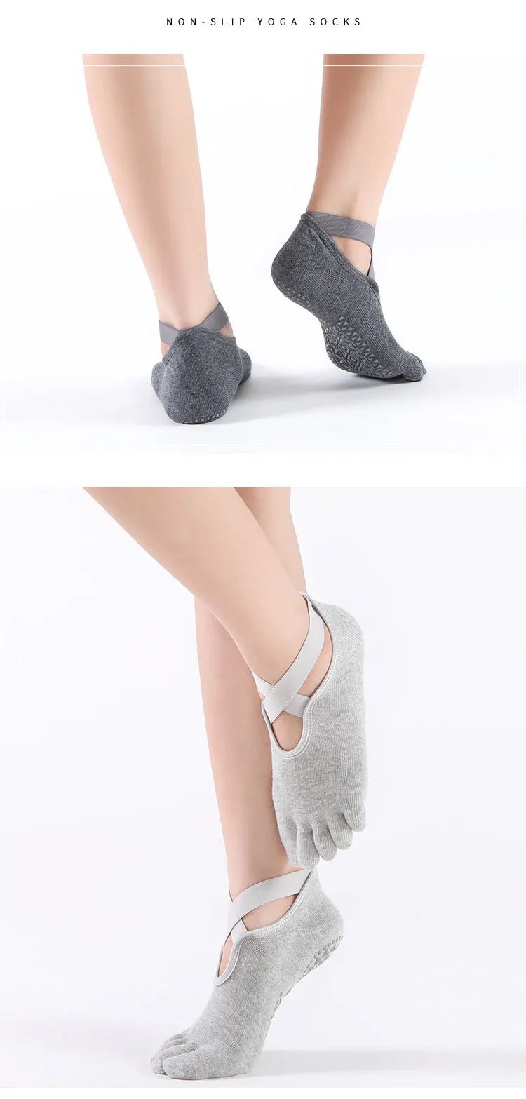 Women's Anti - Slip Five Toe Yoga Socks - Pilates Ballet Dance Sports Socks - lily supply