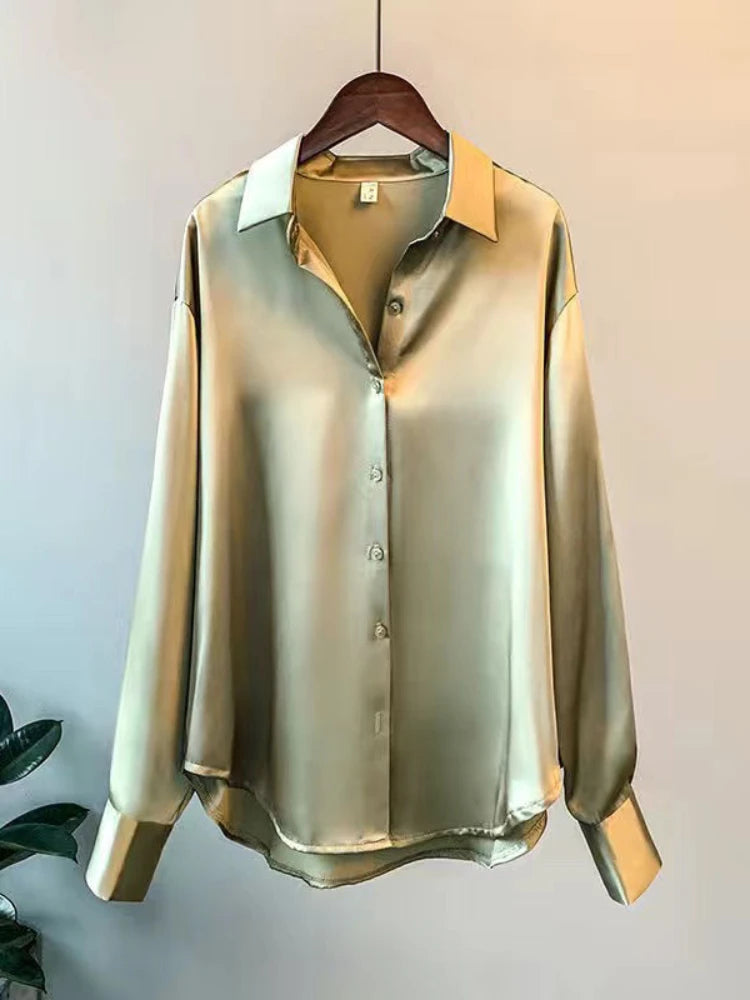 Women's Silk Acetate Office Blouse
