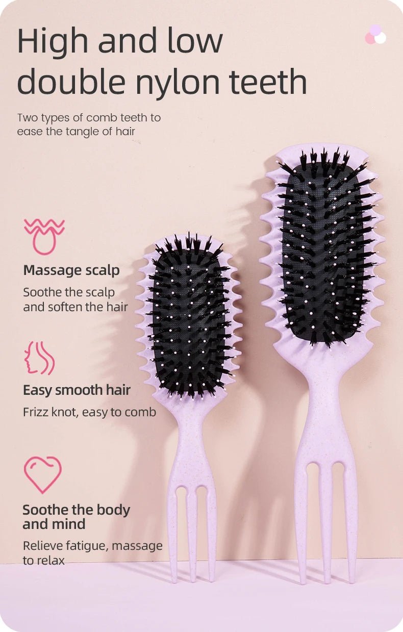 Candy Curly Hair Styling Brush - Nylon Bristle Detangling Comb - lily supply