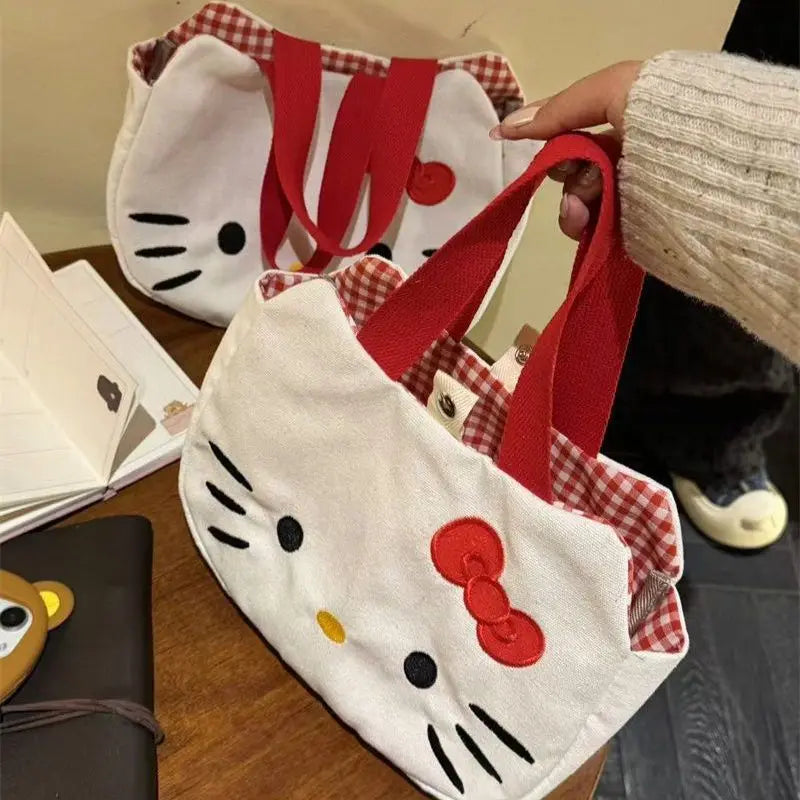 Cute Cartoon Canvas Tote Bag - Large Capacity Women Daily Commute Shoulder Bag