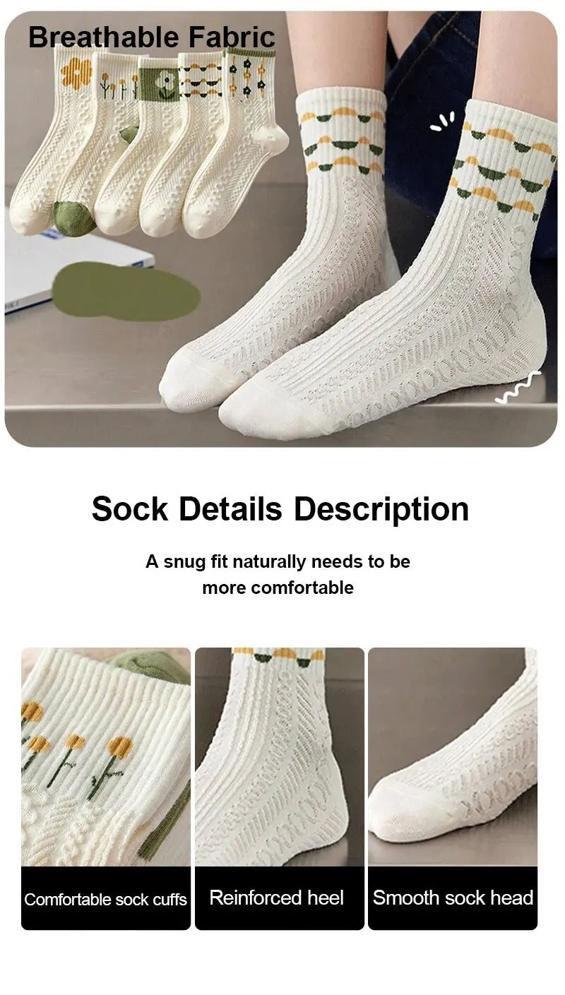Women's Cartoon Print Mid - Length Socks – Fun Casual Socks - lily supply