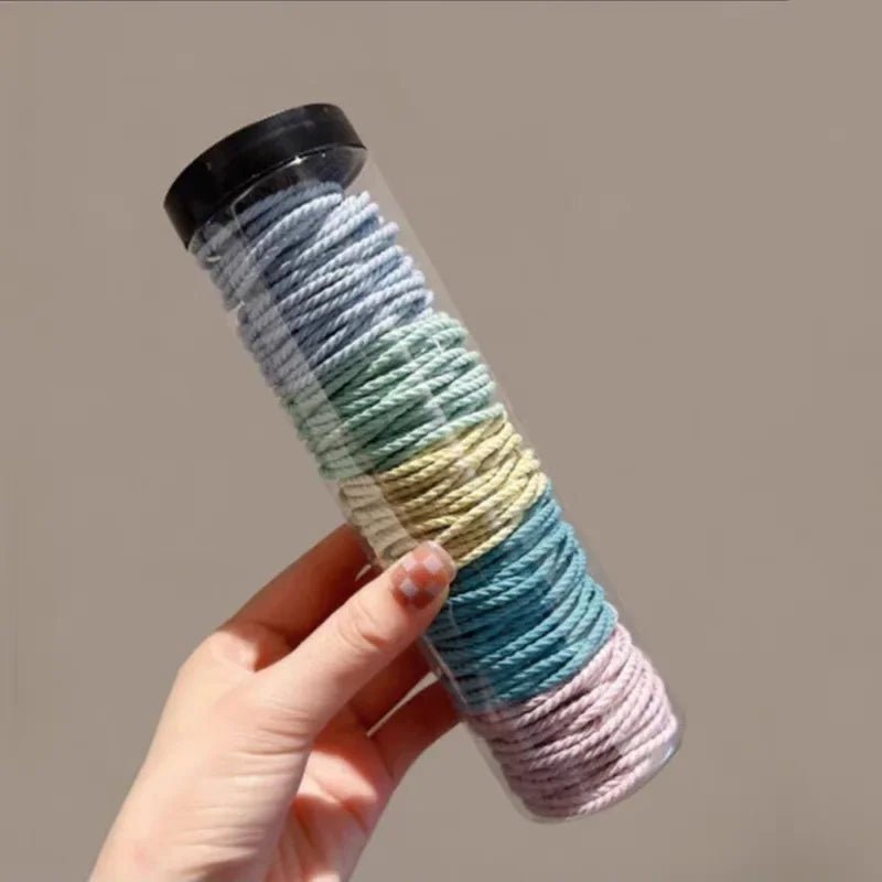 100pcs Solid Colour Elastic Rubber Band Hair Ties & Scrunchies - lily supply