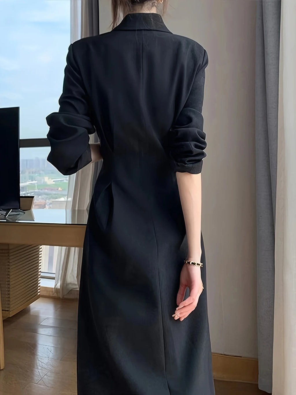 Women's Slim Long Sleeve Suit-Style Dress