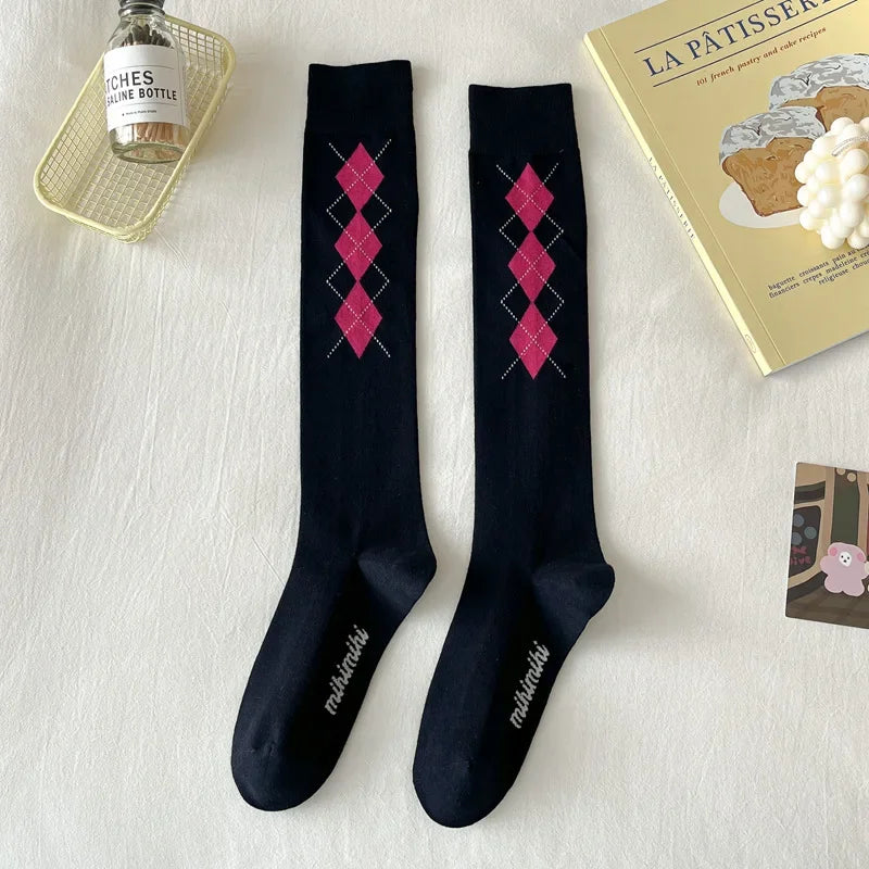 Women's Korean Retro Knee Length Socks – Vintage Style Long Socks