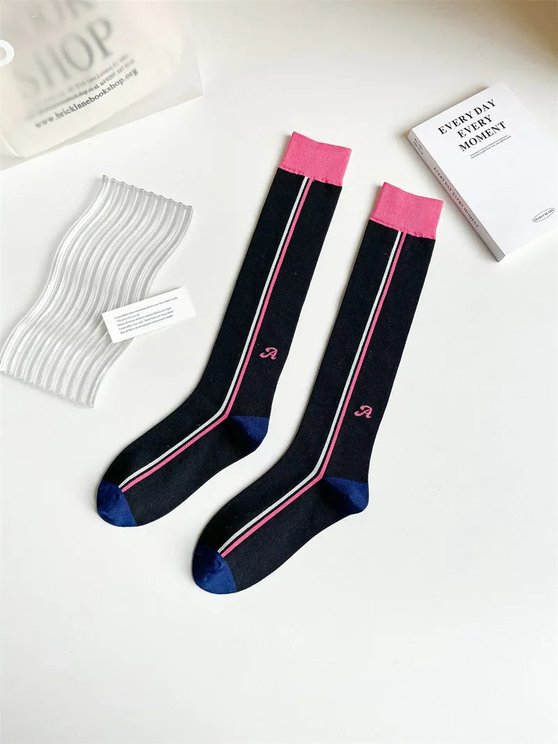 Women's Korean Vintage Over Knee Long Socks - Trendy Fashion Stockings