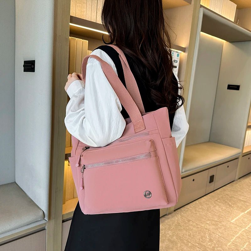 Women's Waterproof Canvas Eco Shoulder Tote Bag - Work School Travel Shopping - lily supply