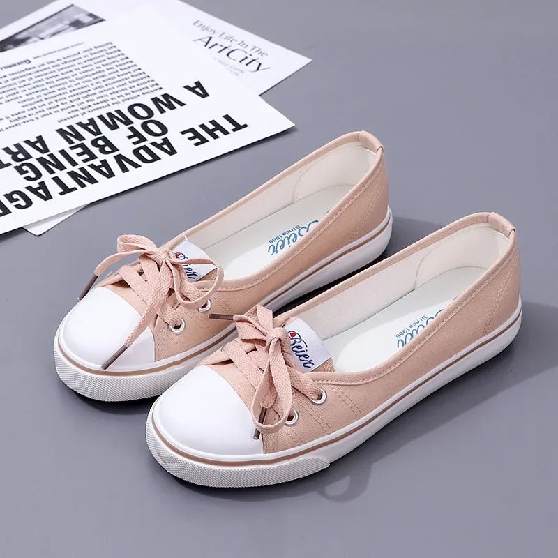 2023Sneakers Shoes for Women Zapatillas Mujer Solid Sapatilha Feminina Zapatilla Tenis Feminino Lace - up White Chaussures Plates - lily supply
