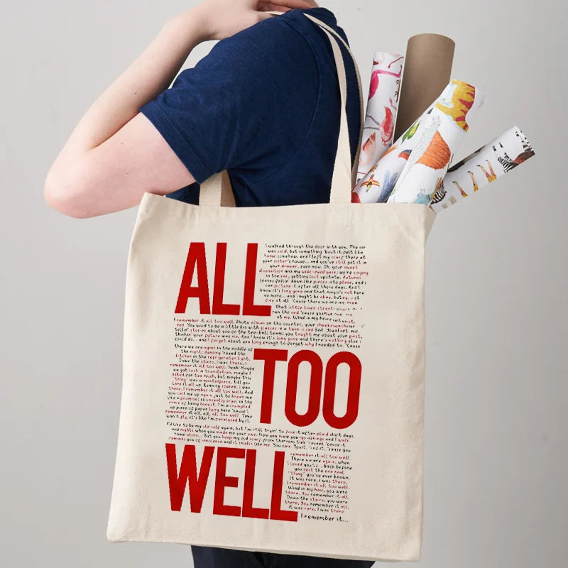 Taylor Swift Canvas Tote Bag - TS Merch Book Shoulder Shopping Bag