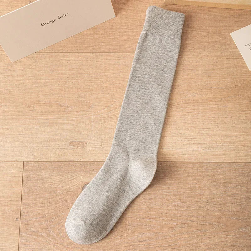 Women's JK Cotton Knee High Socks - Black White Slimming Japanese Korean Style