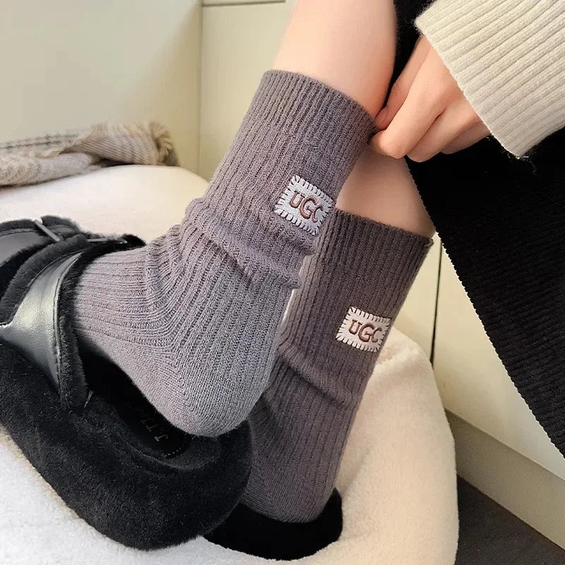 Women's Furry Heel Knitted Snow Boot Socks – Cosy Winter Boot Socks