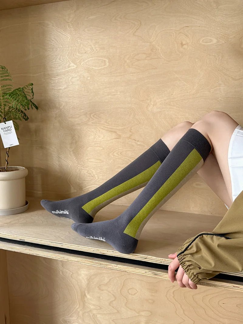 Women's Korean Retro Knee Length Socks – Vintage Style Long Socks - lily supply