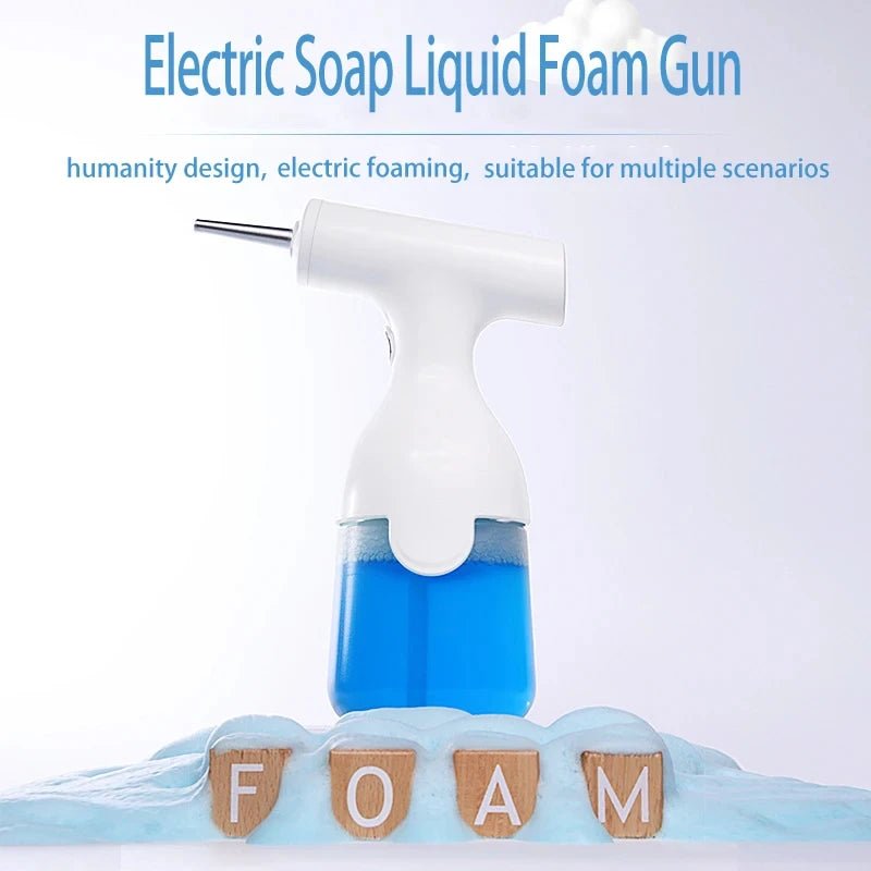 HOMEFISH Electric Liquid Foam Dispenser Gun Automatic Continuous Foaming Shampoo Face Wash God Detergent Bathroom Bubble - lily supply