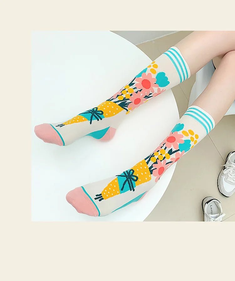 Women's Plant, Hedgehog & Sloth Print Socks – Trendy Casual Socks - lily supply