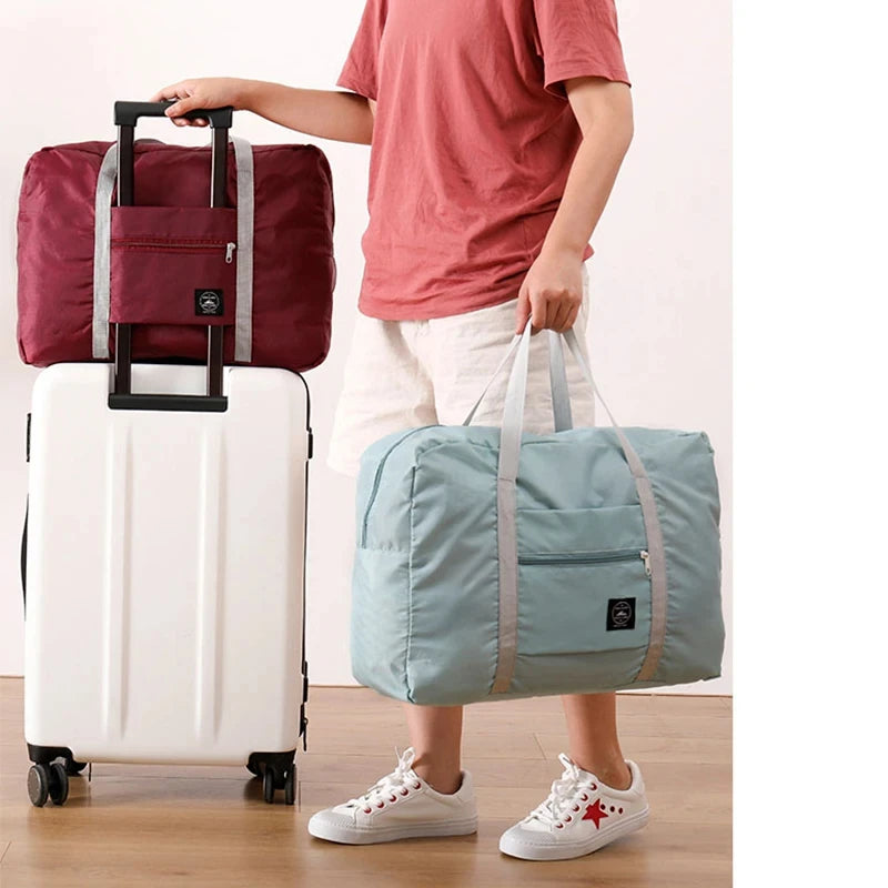 Collapsible Travel Bag for Women Girls - Lightweight Carry-On Luggage with Large Capacity Soft Fabric for Weekend Trip Business