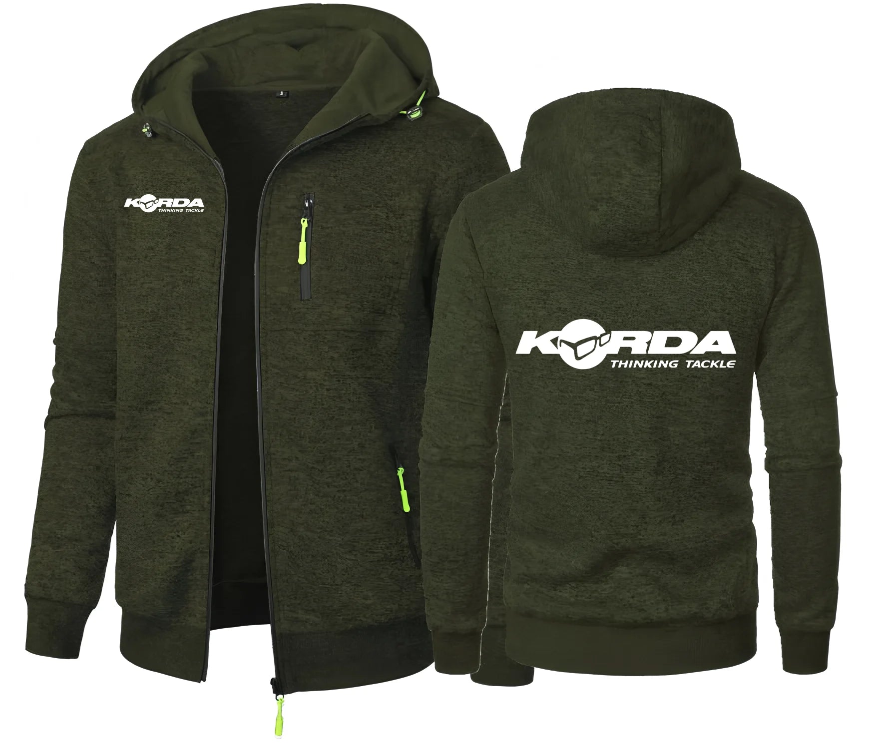 Korda Tribute Men's Hooded Zip Jacket - Jacquard Sports Fitness Sweatshirt
