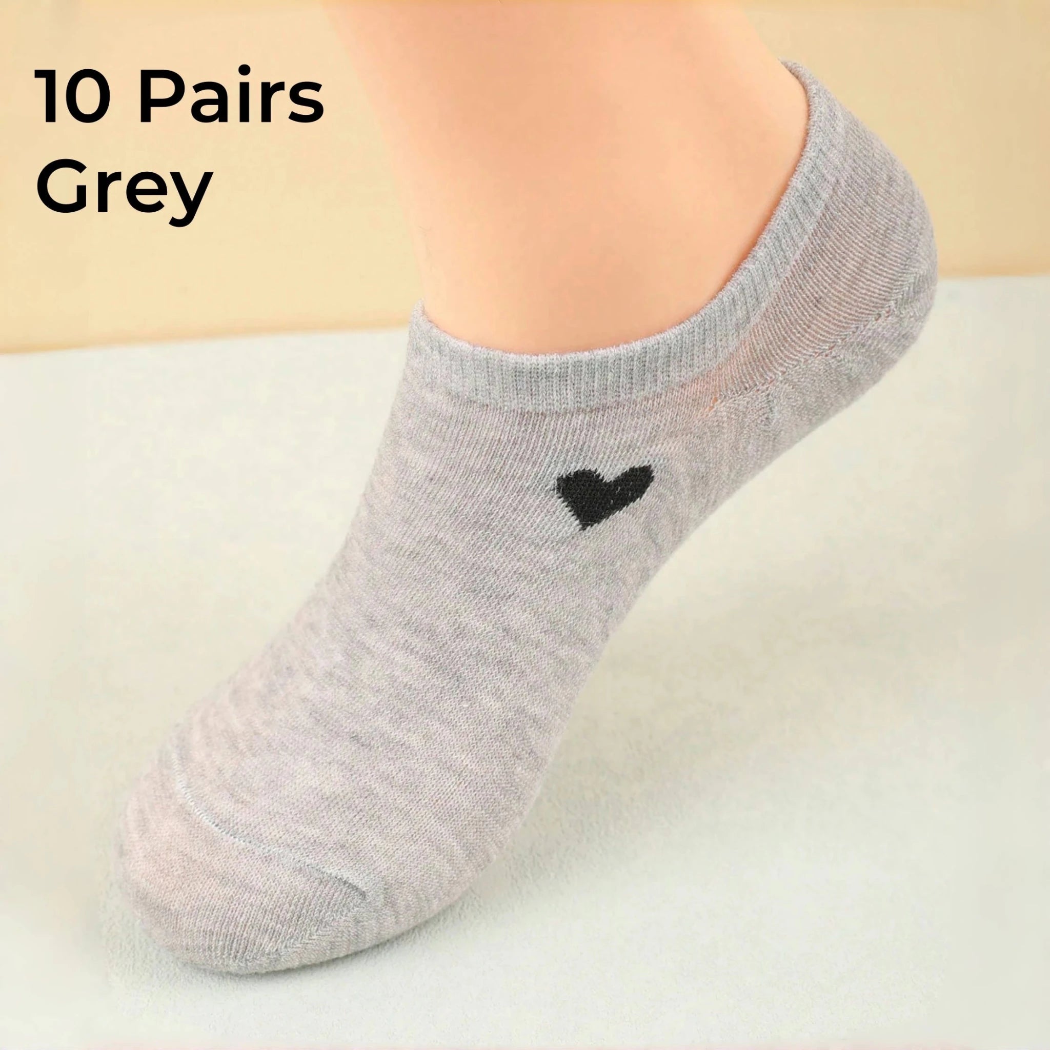Women's Heart Pattern No - Show Socks – Invisible Ankle Socks - lily supply