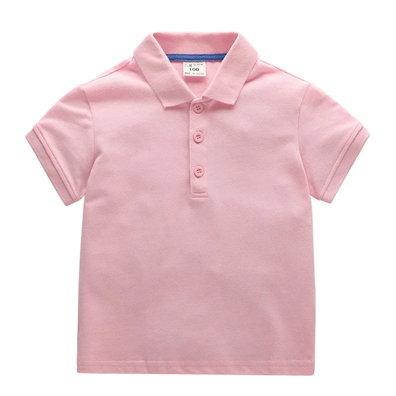 Kids Solid Cotton Polo Shirt Ages 1-10