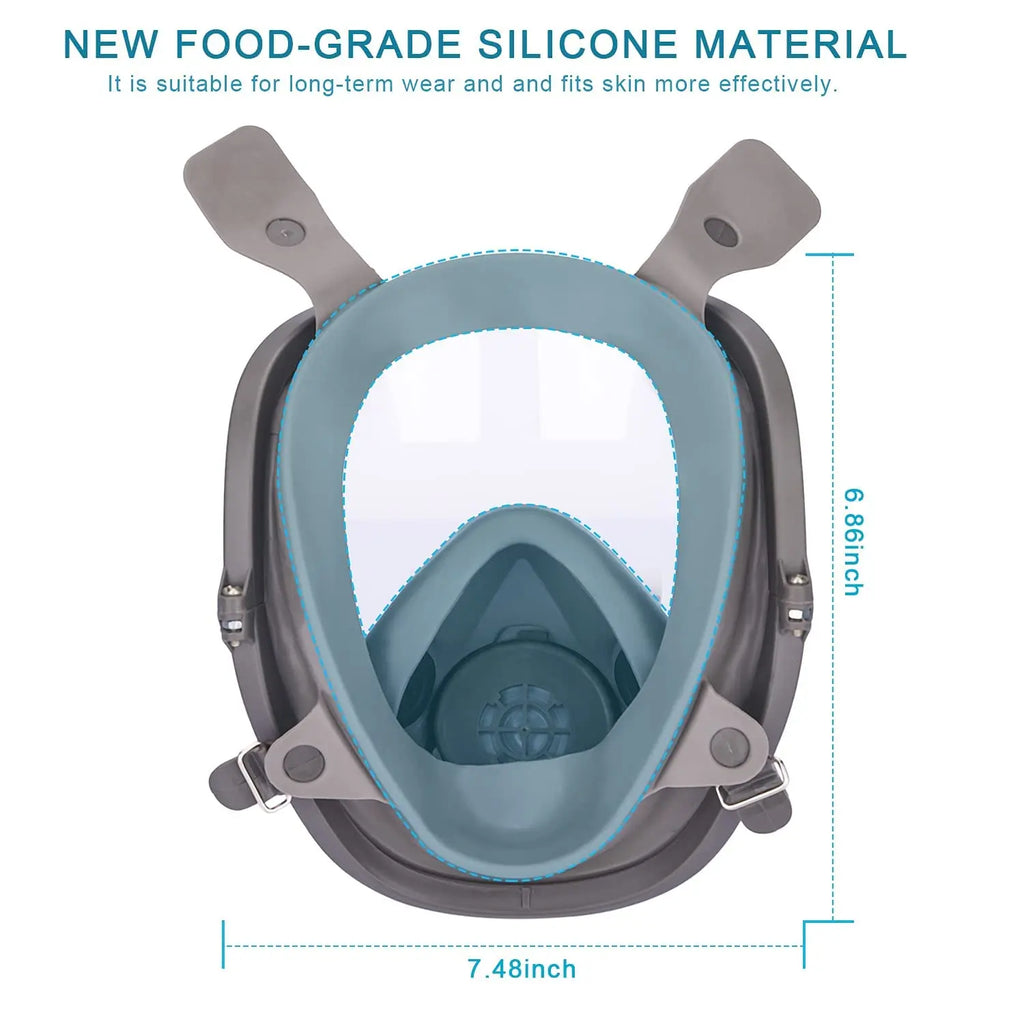 6800 Full Face Safety Work Gas Masks Survival Nuclear and Chemical with 40mm Activated Carbon Filter & Anti - Fog Design - lily supply