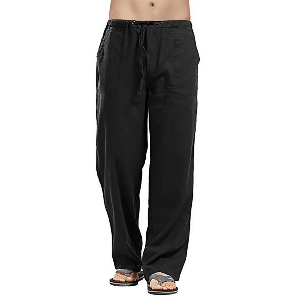 Men's Cotton Linen Pants - Breathable Loose Summer Trousers