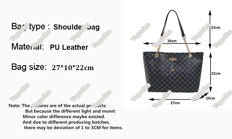 Women's Soft Leather Large Tote Handbag - Presbyopia Texture Shoulder Bag