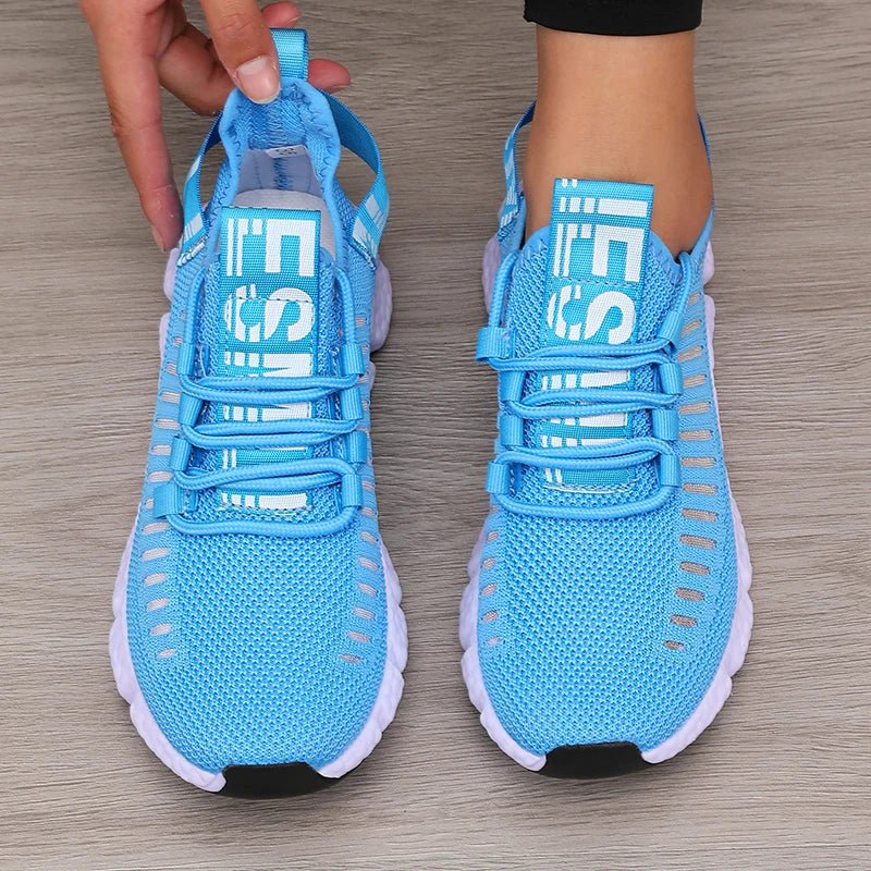Women's Sports Shoes Mesh Lightweight Soft Sole Jogging Strap Breathable Fashion Sports Walking Casual Tennis Flat Shoes for Men - lily supply