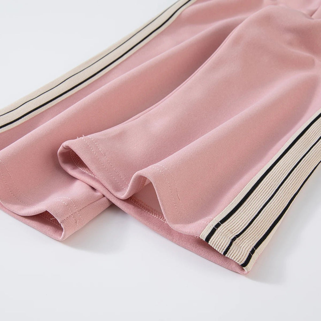 Girls Spring Autumn Two - Piece Set Sporty Long Sleeve T-Shirt with Flared Pants Casual Outerwear for Kids - lily supply
