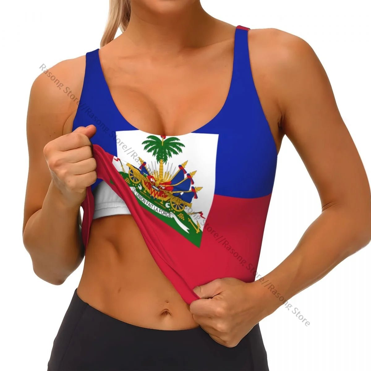 Women Sexy Sports Vest Flag Of Haiti Female Streetwear Sport Lingerie Tee Crop Top - lily supply
