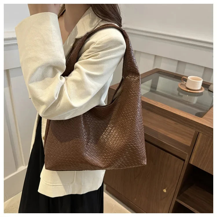 Minimalist Hobo Tote Bag - Retro Elegant Large Capacity Shoulder Bag