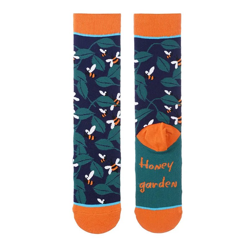 Women's Plant, Hedgehog & Sloth Print Socks – Trendy Casual Socks - lily supply