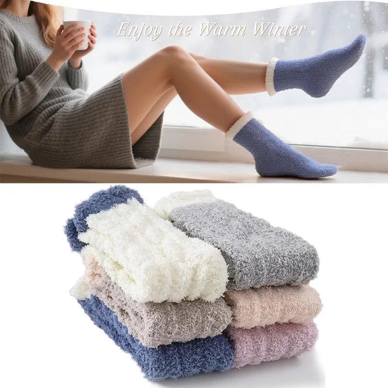 Women's Warm Plush Thick Casual Socks – Cosy Fluffy Winter Socks - lily supply
