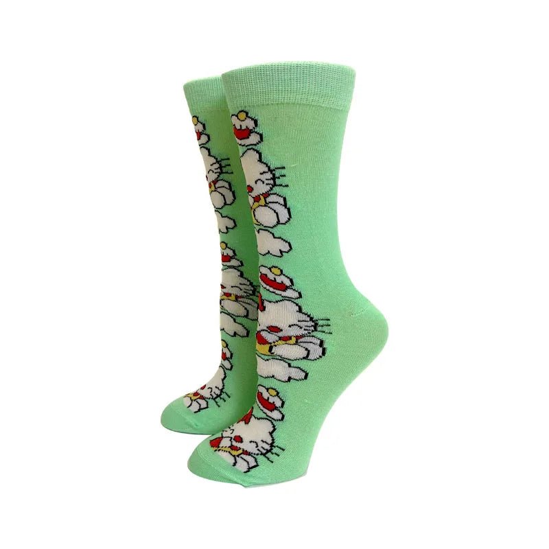 Anime Harajuku Cartoon Cat Long Socks – Kawaii Over - Knee Socks - lily supply