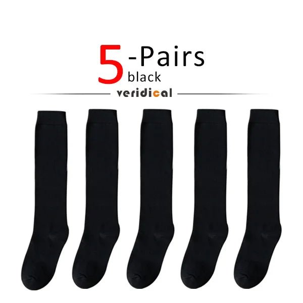 Women's Organic Cotton Thigh High Knee Socks – Solid Colour Long Socks - lily supply