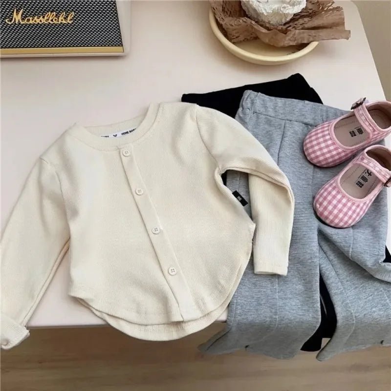 2 - 10Y Girls Shirt Spring Autumn New Children Long Sleeve T-shirt Solid Color Fashionable Baby Slimming Tops Girls Base Shirts - lily supply