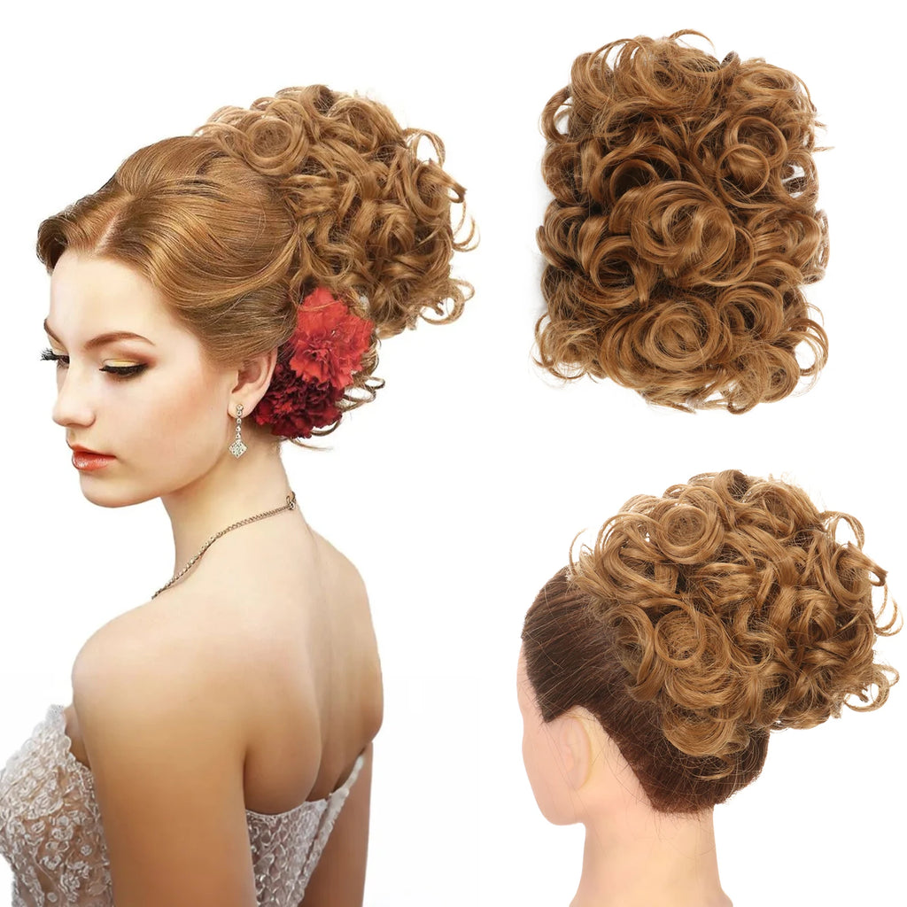Synthetic Curly Dish Hair Bun Chignon Extension - Messy Bun Scrunchie - lily supply
