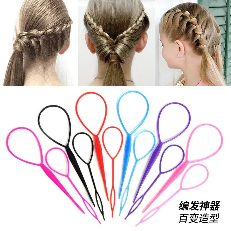 Hair Scrunchie Set - Ball Head Curler Pull Pin Braid Tool 2/4pcs - lily supply