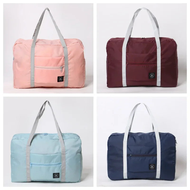 Collapsible Travel Bag for Women Girls - Lightweight Carry-On Luggage with Large Capacity Soft Fabric for Weekend Trip Business