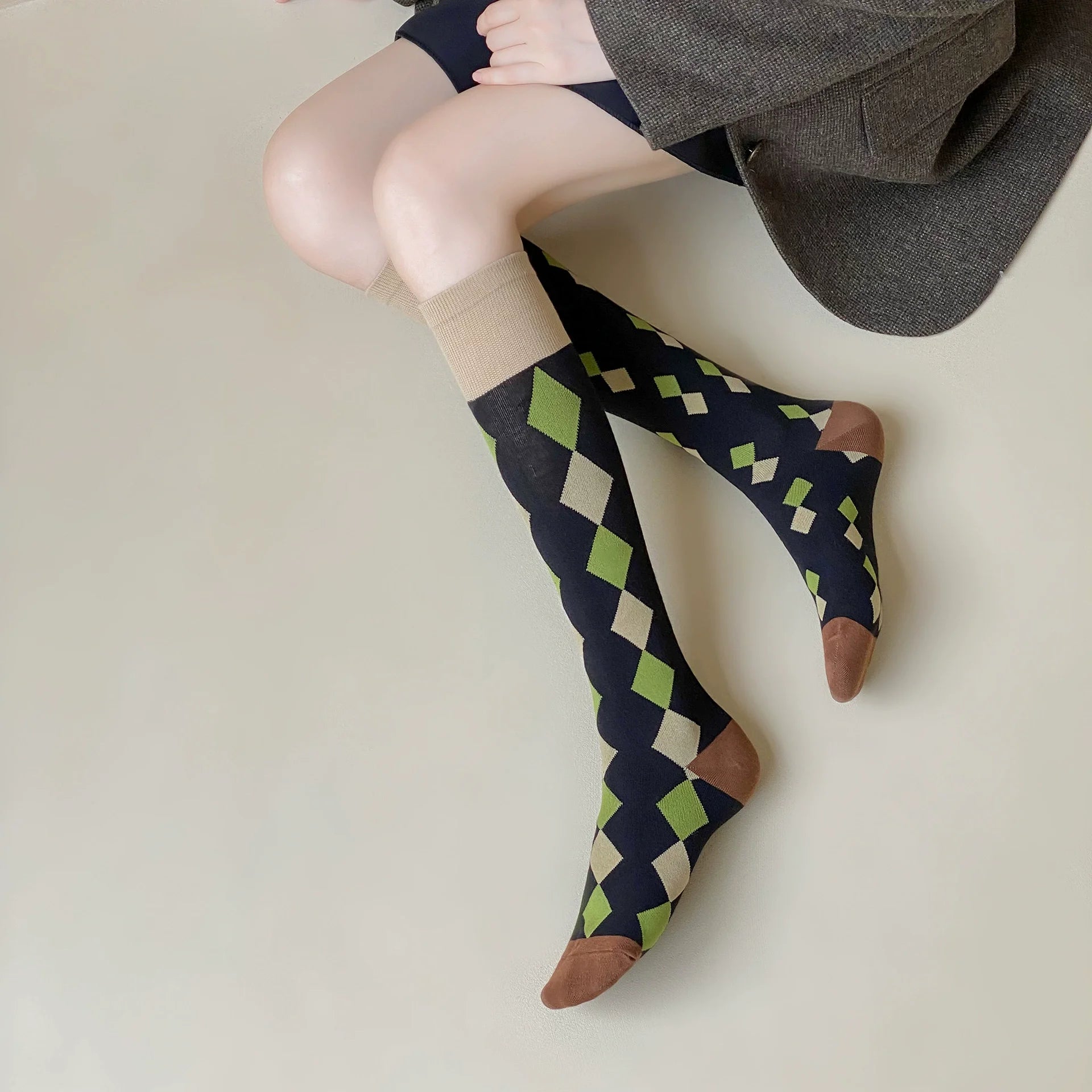 Women's Korean Retro Knee Length Socks – Vintage Style Long Socks - lily supply
