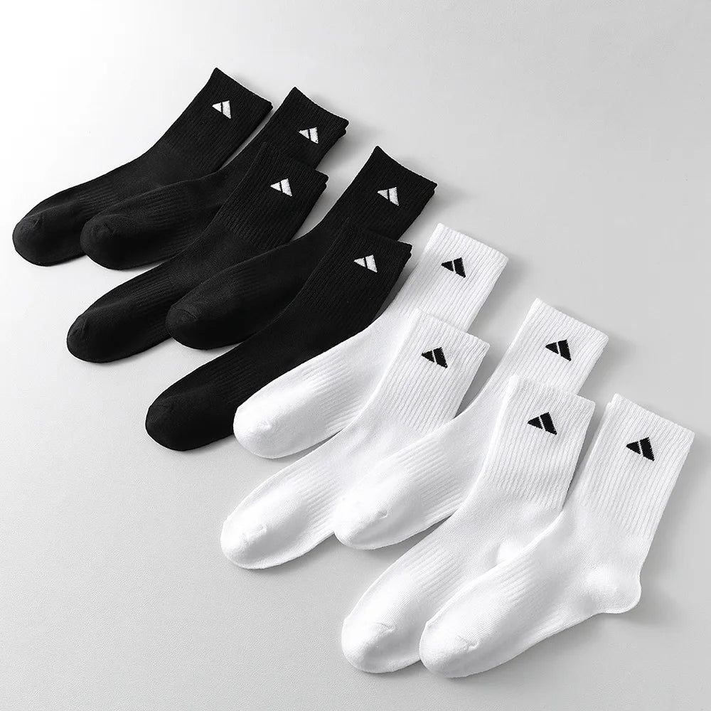 Men & Women Solid Colour Socks - 5/10 Pairs Antibacterial Breathable Comfortable - lily supply