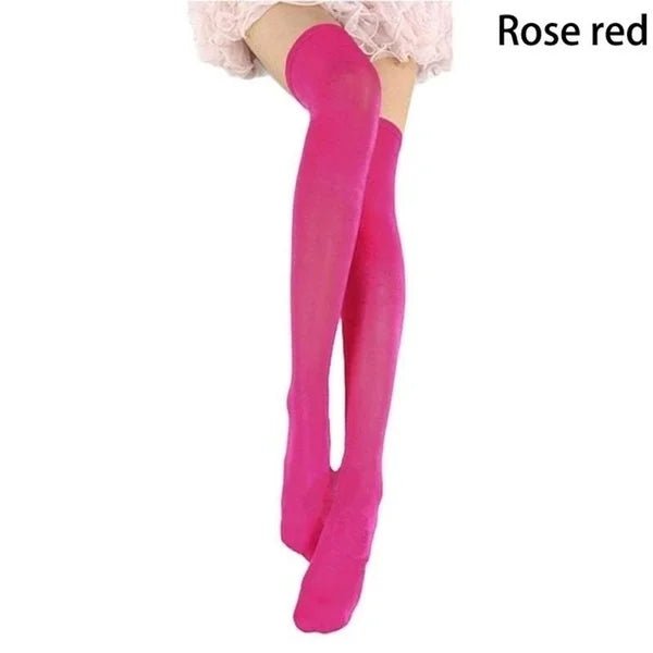 Women's Over Knee Thigh High Stockings - Black White Lolita Long Socks - lily supply