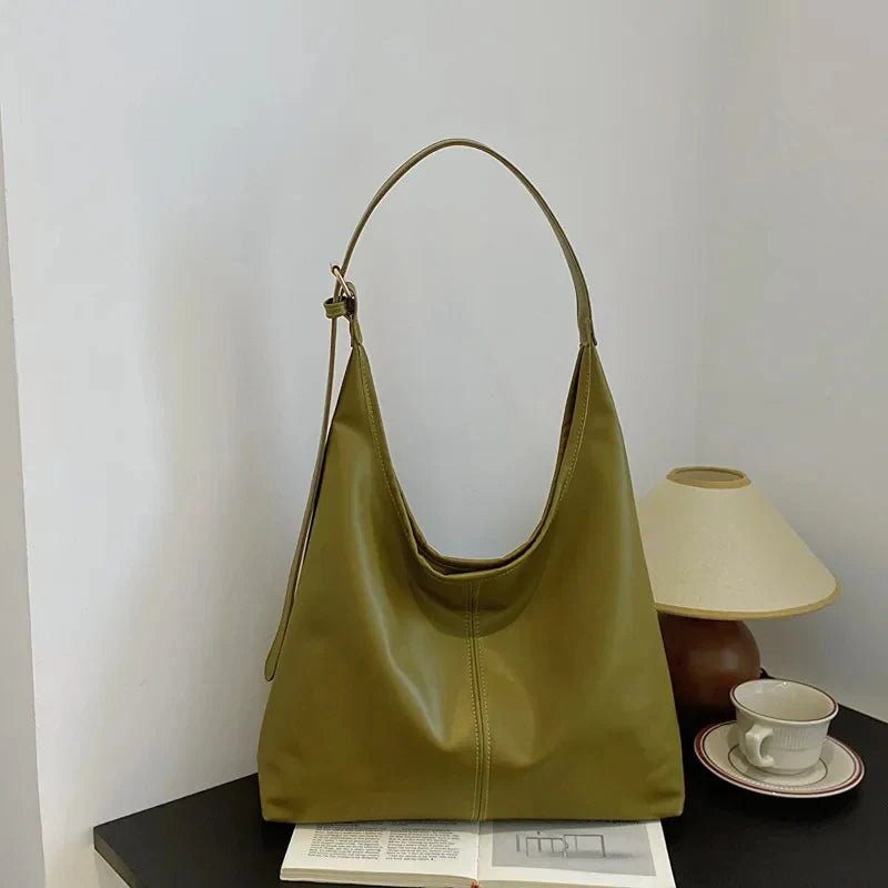 Women's PU Leather Single Shoulder Handbag - Large Capacity Casual Tote - lily supply