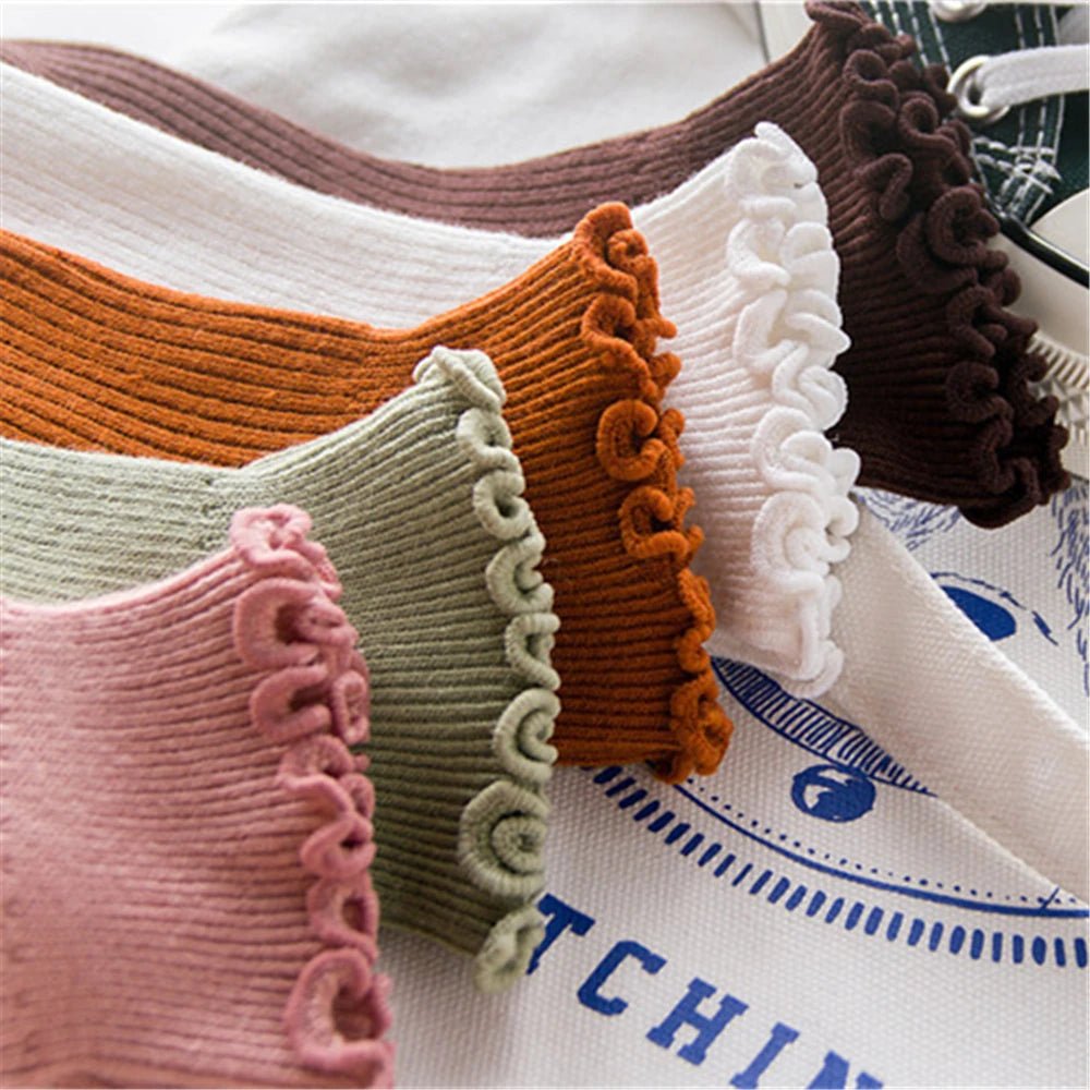 Fashion Lace Ruffles Soft Cotton Women Socks - lily supply