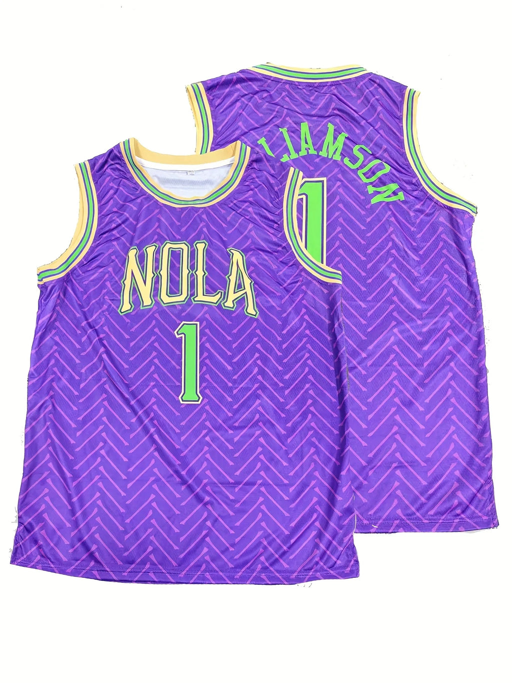 New Orleans Basketball Jersey – Retro Purple & Green Design - lily supply