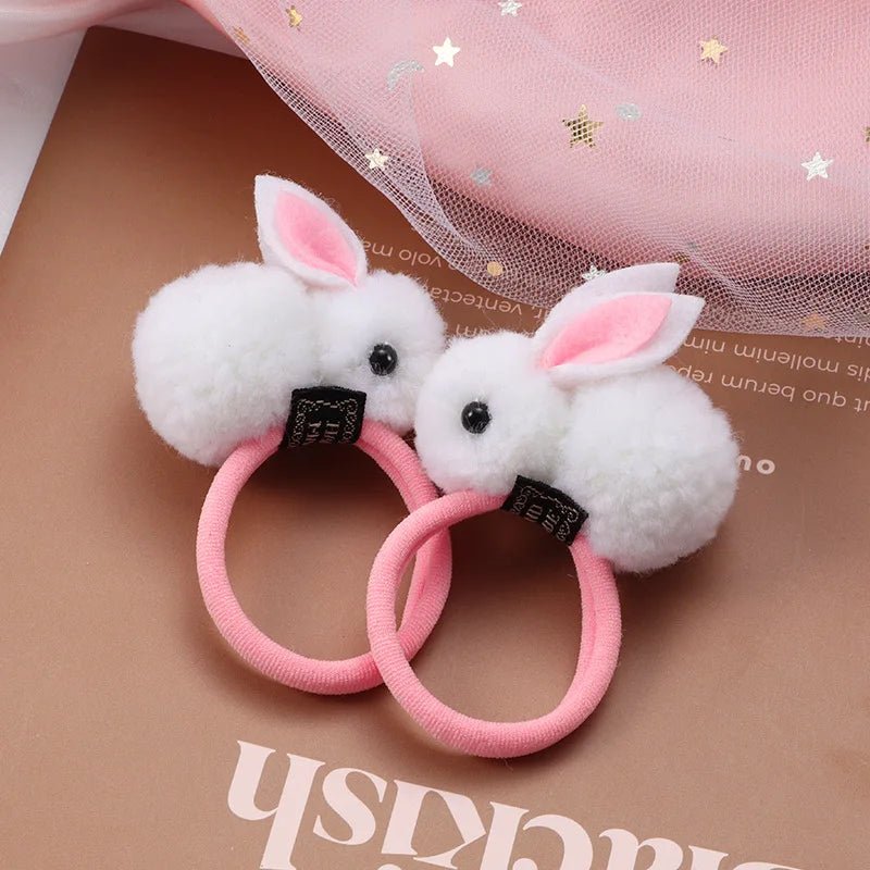 Furry Rabbit Ears Scrunchie Headbands - Korean Girls Hair Accessories - lily supply
